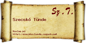 Szecskó Tünde névjegykártya